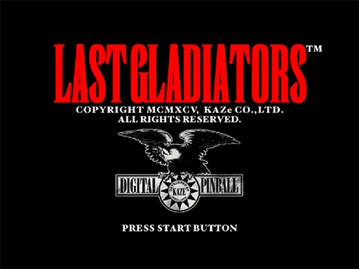 Digital Pinball: Last Gladiators Ver.9.7 title screen for Sega Saturn